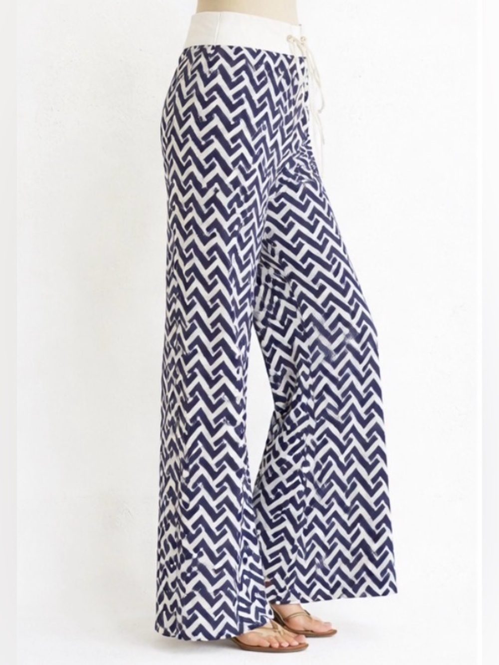 Linen Trouser Beach Pants All for Color White Navy S
